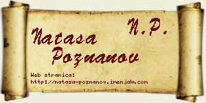 Nataša Poznanov vizit kartica